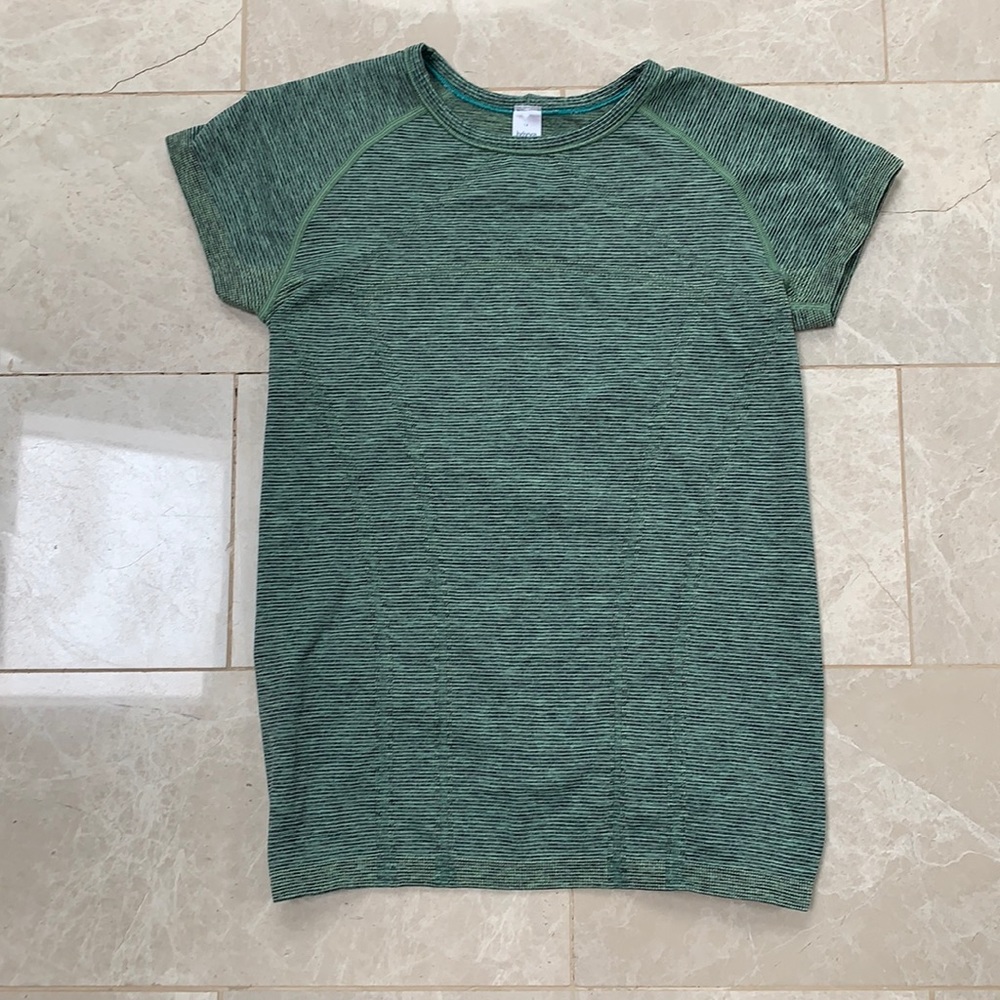 ivivva by lululemon; army green; girls workout tee